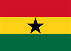 [ai] The flag of Ghana featuring three horizontal stripes: red at the top, gold in the middle with a black five-pointed star, and green at the bottom.